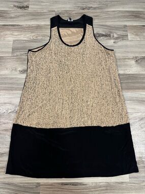 Eileen Fisher Sequined Rivulet on Silk Crepe deChine Rosewater Dress Size XL